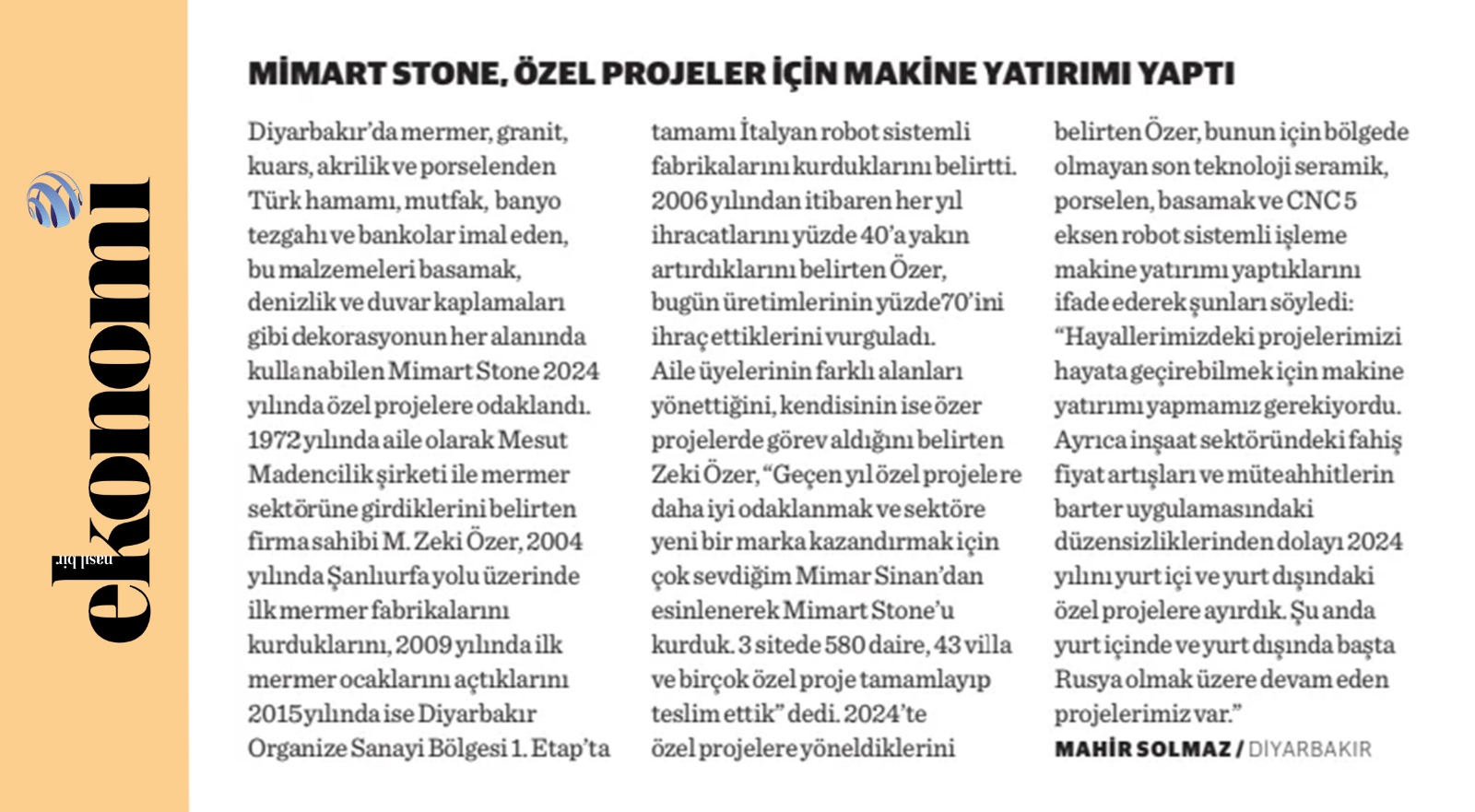 EKONOMİ GAZETESİ HABER YAZIMIZ 